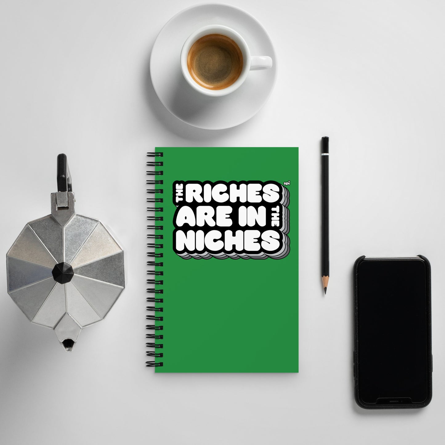 The Riches are in the Niches spiral notebook